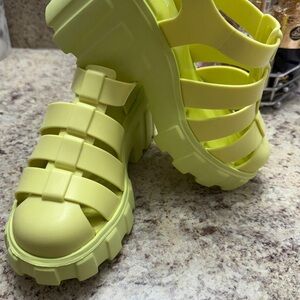 Melissa Neon Yellow Platform Sandals